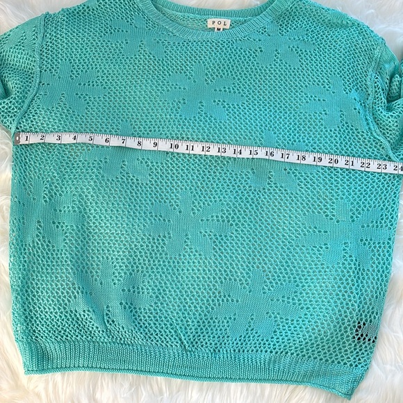 🐠🌞🌊 NWOT POL Aqua Crochet bell sleeve Swim Cover-Up/sweater - Picture 9 of 9